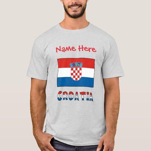 Personalisierte kroatische Flagge Herren T-Shirt (Vorderseite)