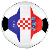 Personalisierte kroatische Flagge mit dem Namen Fu Fußball (Gedreht)