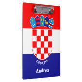 Personalisierte kroatische Flagge mit Namen Klemmbrett (Rechts)