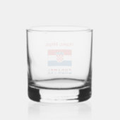 Personalisierte kroatische Flagge  Whiskyglas (Rückseite)