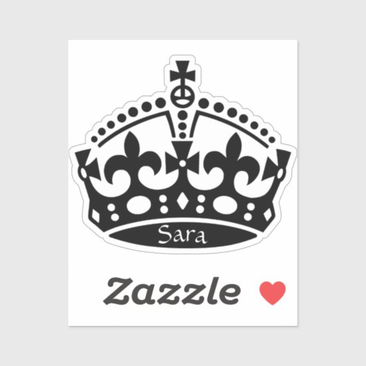 Personalisierte Krone Aufkleber (Blatt)