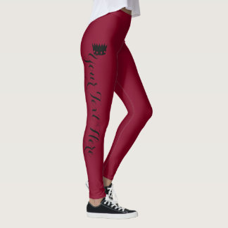 Personalisierte Krone Burgunderrot Leggings