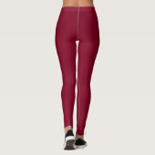 Personalisierte Krone Burgunderrot Leggings (Rückseite)