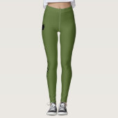 Personalisierte Krone Olivgrün Leggings (Vorderseite)