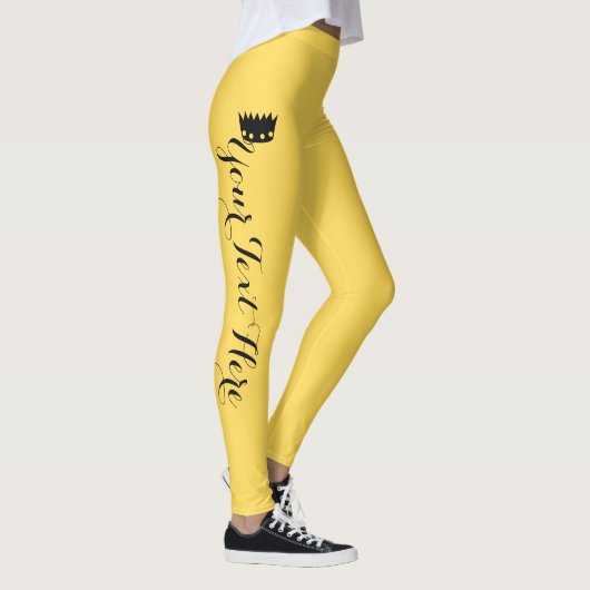 Personalisierte Krone Senfgelb Leggings (Rechts)
