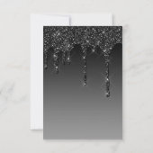 Personalisierte Krone & Tropfen Glitzer Geburtstag Einladung (Rückseite)