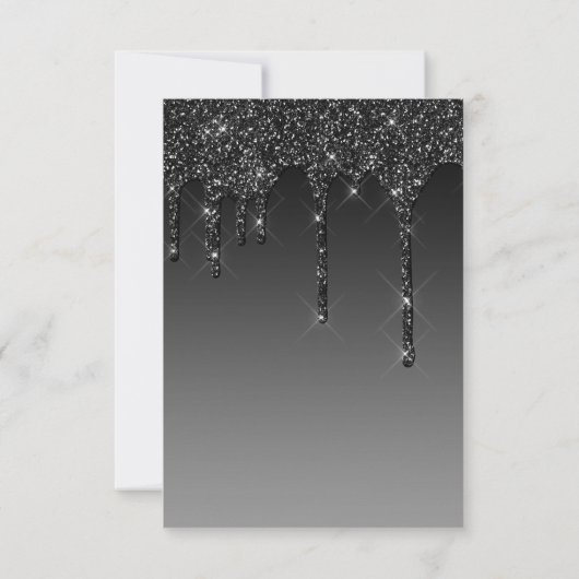 Personalisierte Krone & Tropfen Glitzer Geburtstag Einladung (Rückseite)