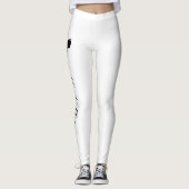 Personalisierte Krone Weiß Schwarz Leggings (Vorderseite)