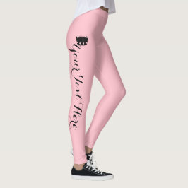Personalisierte Kronen-Rosa Leggings