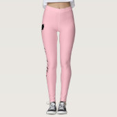 Personalisierte Kronen-Rosa Leggings (Vorderseite)