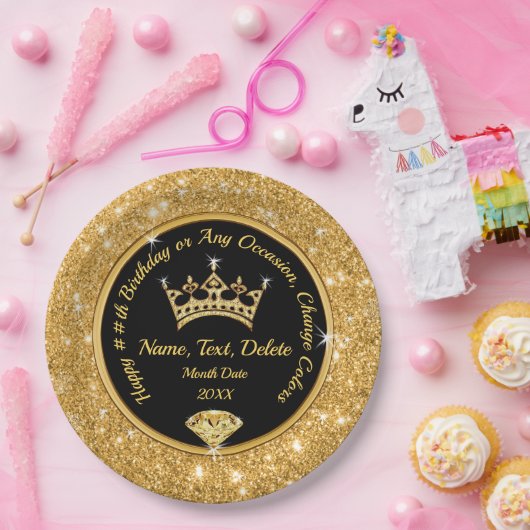 Personalisierte Kronen-Teller, Queen Theme Party Pappteller (Party)