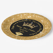 Personalisierte Kronen-Teller, Queen Theme Party Pappteller (Schrägansicht)