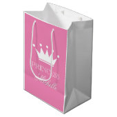 Personalisierte Kronengeschenktasche für Mädchen Mittlere Geschenktüte (Vorderseite Schrägansicht)