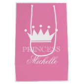Personalisierte Kronengeschenktasche für Mädchen Mittlere Geschenktüte (Rückseite)