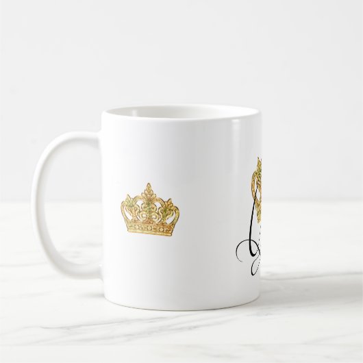 Personalisierte Kronenkönigin Kaffeetasse (Links)