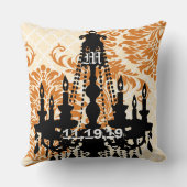 Personalisierte Kronleuchter-Monogramm mit Hochzei Kissen (Rückseite)