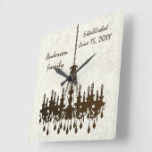 Personalisierte Kronleuchter-Uhr Quadratische Wanduhr (Winkel)