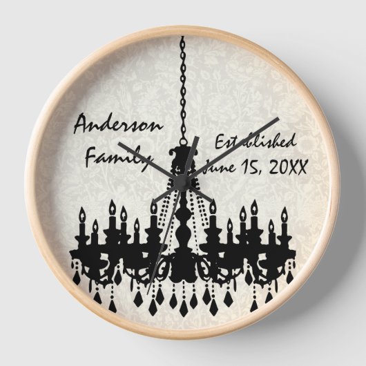 Personalisierte Kronleuchter-Uhr Uhr (Vorderseite)