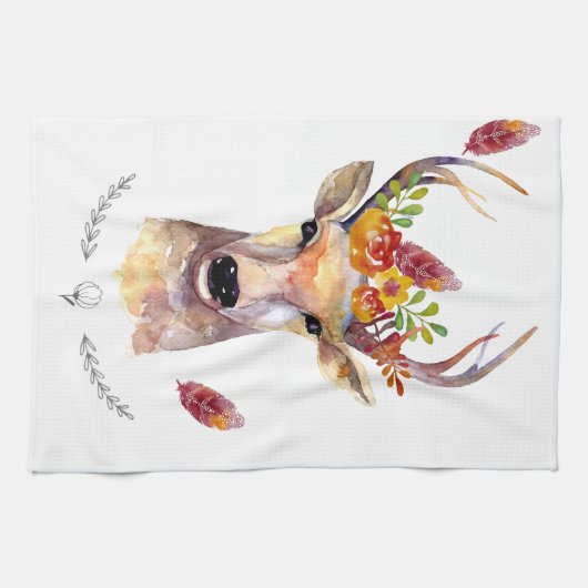 Personalisierte Küche Handtuchhalter Hirsch Buck H Geschirrtuch (Horizontal)