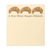 Personalisierte Küche mit Croissant Baker Konditor Notizblock (Vorderseite)