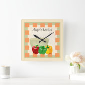 Personalisierte Küchen-Rezept-Uhr - Veggies Quadratische Wanduhr (Zuhause)