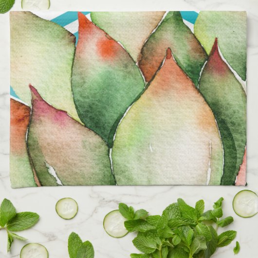 Personalisierte Küchenhandtuch Boho Cacti Cactus S Geschirrtuch (Gefaltet)