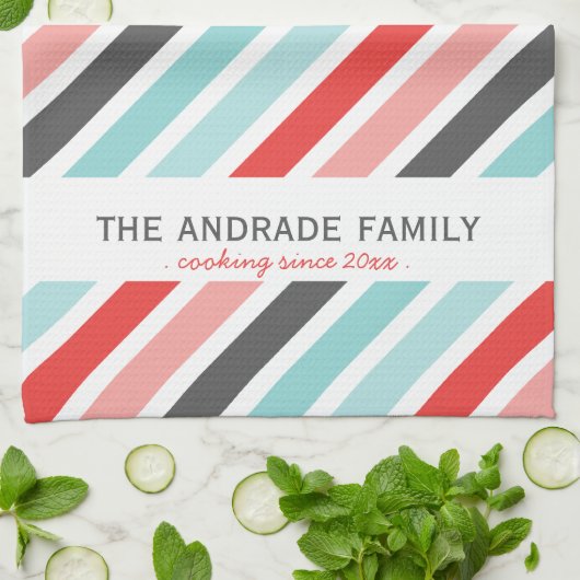 Personalisierte Küchenhandtücher mit Streifenmuste Küchentuch (Gefaltet)