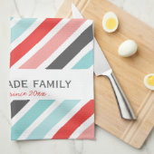 Personalisierte Küchenhandtücher mit Streifenmuste Küchentuch (Viertel Falte)