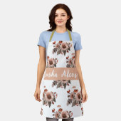 Personalisierte Küchenschürze mit Blumenmuster Schürze (Getragen)