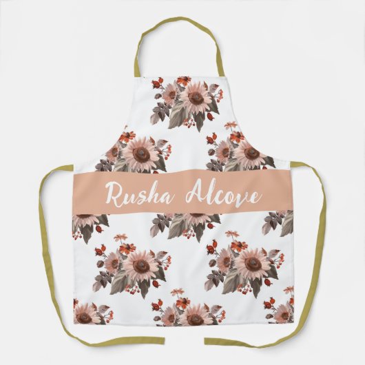 Personalisierte Küchenschürze mit Blumenmuster Schürze (Vorderseite)