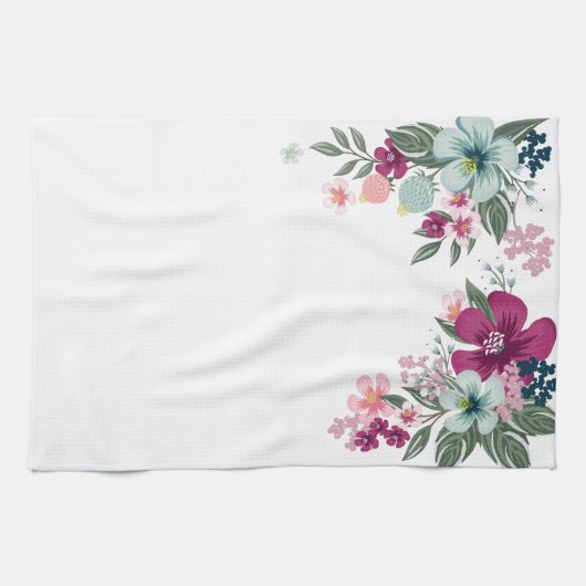 Personalisierte Küchentuch Tropische Blume auf Wei (Horizontal)