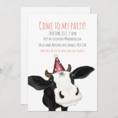 Personalisierte Kuh-Party Einladung (Vorne/Hinten)