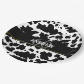 Personalisierte Kuh Spots Print Bauer 60 Geburtsta Pappteller (Schrägansicht)