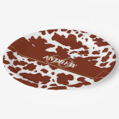 Personalisierte Kuh Spots Print Bauer Geburtstag Pappteller (Schrägansicht)