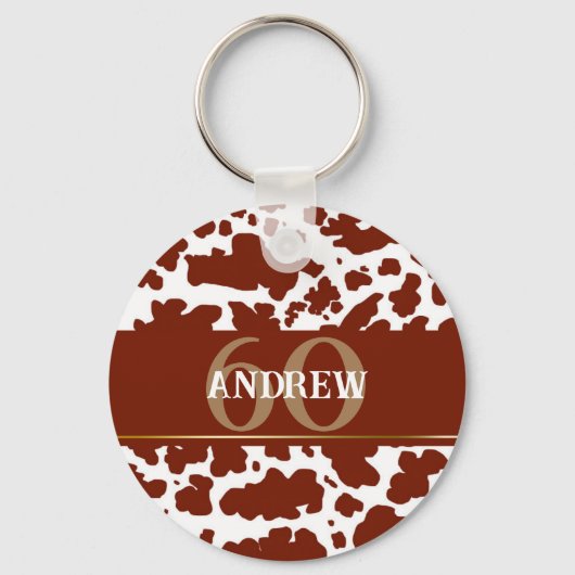 Personalisierte Kuh Spots Print Bauer Geburtstag Schlüsselanhänger (Vorderseite)