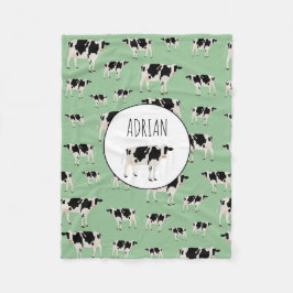 Personalisierte Kuhfarm Tiermuster Fleecedecke