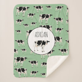 Personalisierte Kuhfarm Tiermuster Sherpadecke