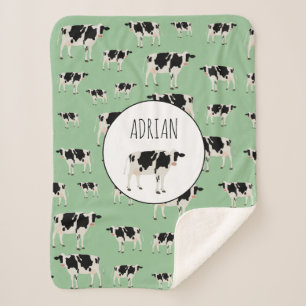 Personalisierte Kuhfarm Tiermuster Sherpadecke