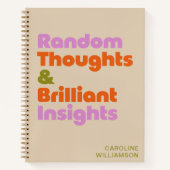 Personalisierte kühne kreative Gedanken Funny Quot Notizblock (Vorderseite)