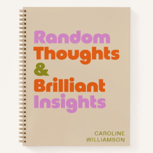 Personalisierte kühne kreative Gedanken Funny Quot Notizblock