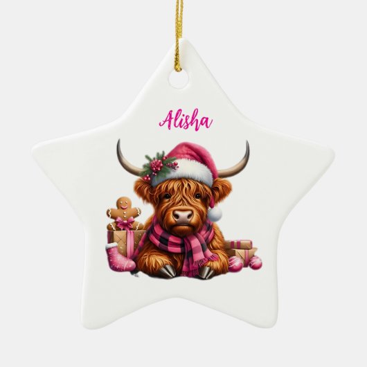 Personalisierte Kuhschmuck Keramik Ornament (Vorne)