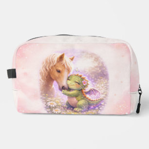 Personalisierte Kulturtasche mit süßem Drachen- un Waschbeutel
