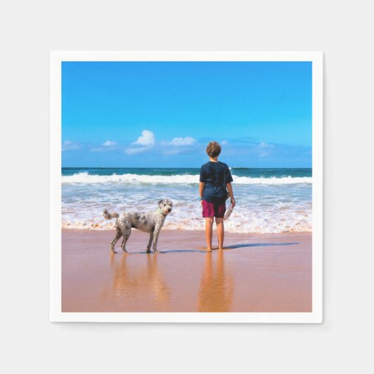 Personalisierte Kundenbindung Ihr Foto Napkins Serviette (Vorderseite)