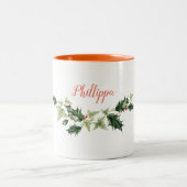 Personalisierte, kundengerechte Stechpalme und Zweifarbige Tasse (Mittel)