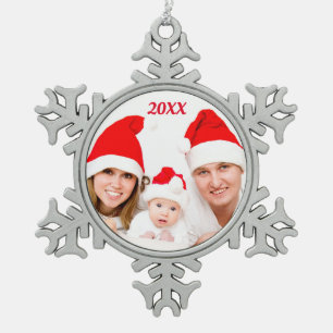 Personalisierte kundenspezifische FAMILIE Schneeflocken Zinn-Ornament
