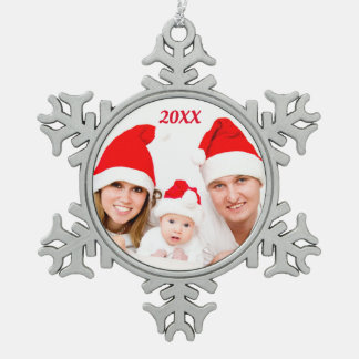 Personalisierte kundenspezifische FAMILIE Schneeflocken Zinn-Ornament
