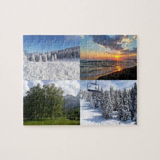 Personalisierte, kundenspezifische FotoCollage mit Puzzle (Horizontal)