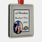 Personalisierte kundenspezifische Hochzeitsband Ornament Aus Metall (Rechts)