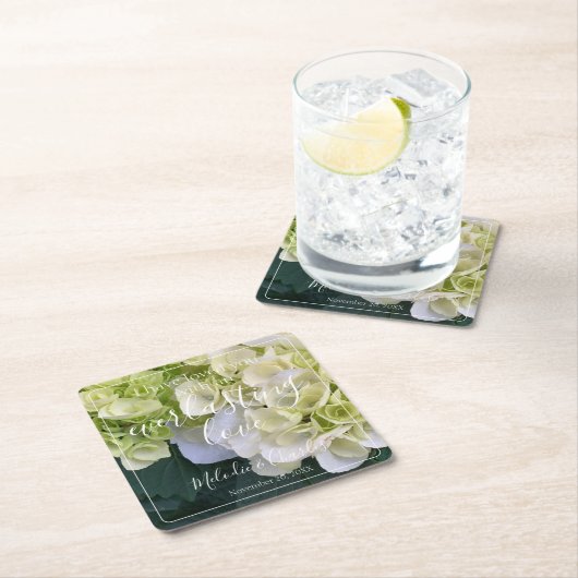 Personalisierte, kundenspezifische Hydrangea Elega Rechteckiger Pappuntersetzer (Vor Ort)