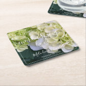 Personalisierte, kundenspezifische Hydrangea Elega Rechteckiger Pappuntersetzer (angewinkelt)